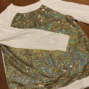 Gold Sequin Flip sweatshirt
